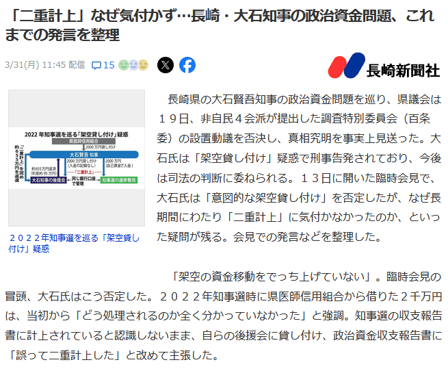 大石賢吾政治資金収支報告書