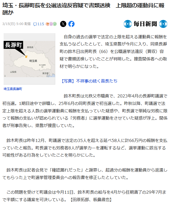 鈴木日出男公職選挙法